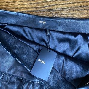 Leather Maje Ruffle skirt